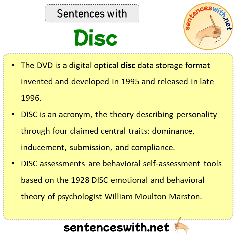 Sentences with Disc, Sentences about Disc
