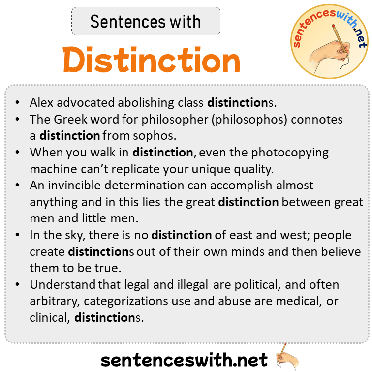 Sentences with Distinction, Sentences about Distinction