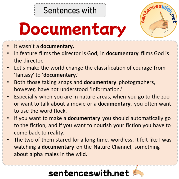 Sentences with Documentary, Sentences about Documentary