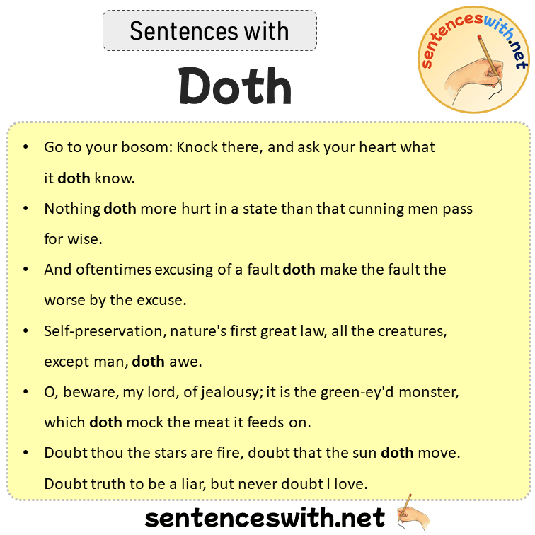 Sentences with Doth, Sentences about Doth