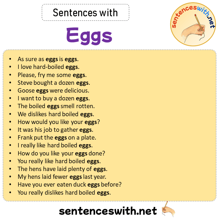 Sentences with Eggs, Sentences about Eggs