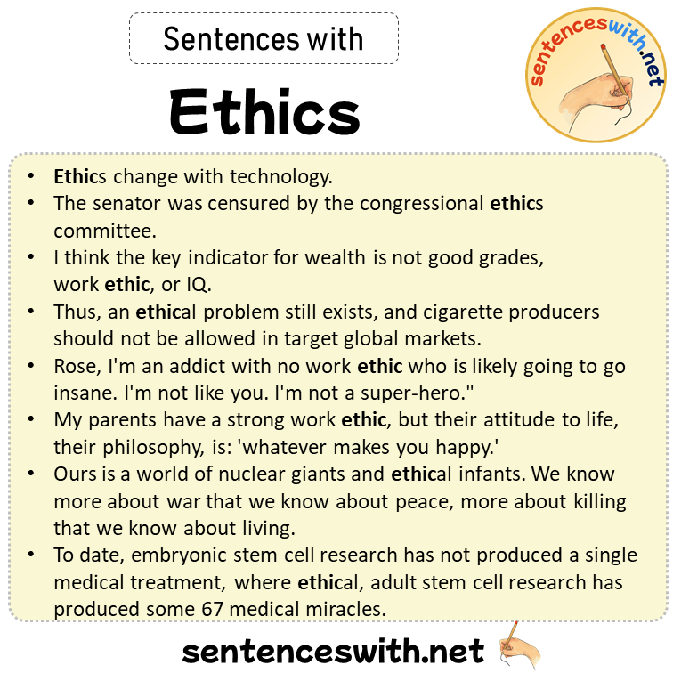 Sentences with Ethics, Sentences about Ethics