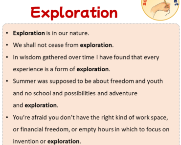 Sentences with Exploration, Sentences about Exploration