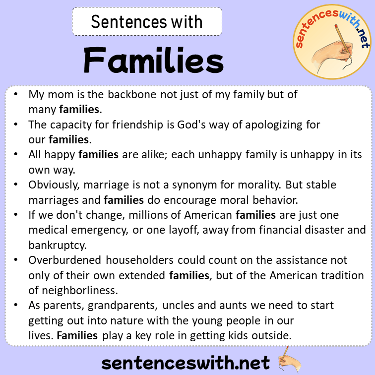 Sentences with Families, Sentences about Families