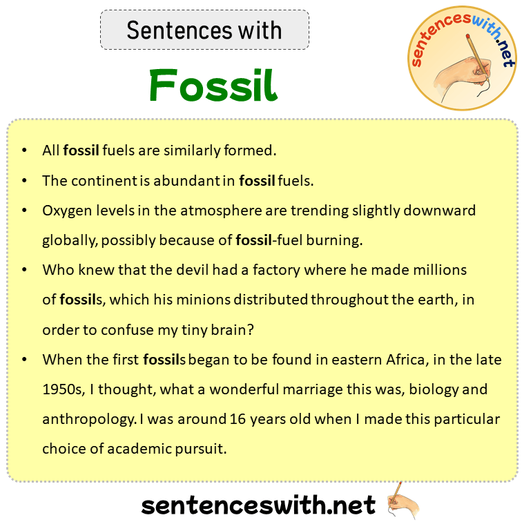 Sentences with Fossil, Sentences about Fossil