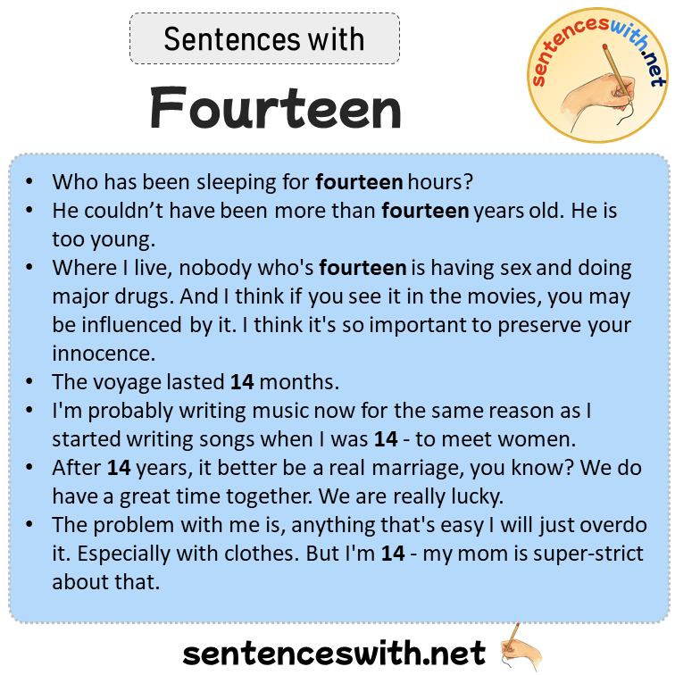 Sentences with Fourteen, Sentences about Fourteen