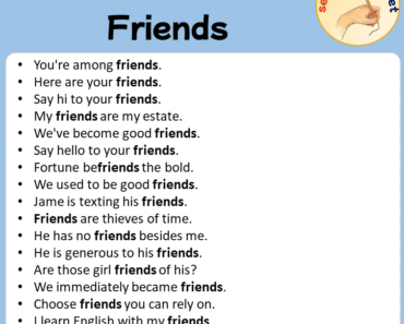 Sentences with Friends, Sentences about Friends