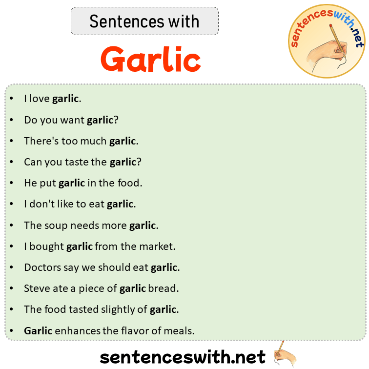 Sentences with Garlic, Sentences about Garlic