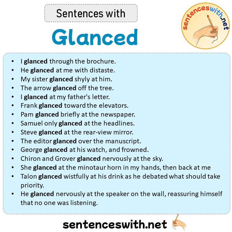 Sentences with Glanced, Sentences about Glanced
