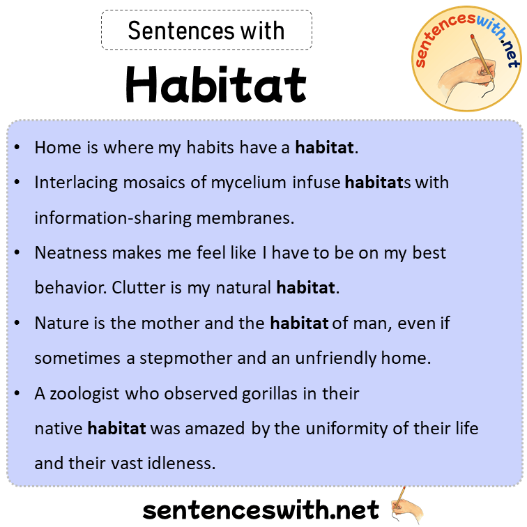 Sentences with Habitat, Sentences about Habitat