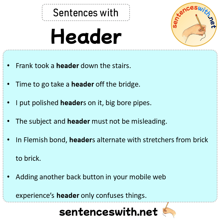 Sentences with Header, Sentences about Header