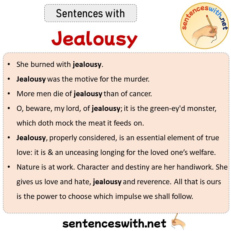 Sentences with Jealousy, Sentences about Jealousy