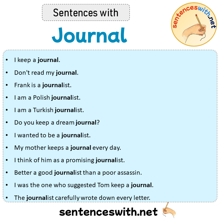 Sentences with Journal, Sentences about Journal