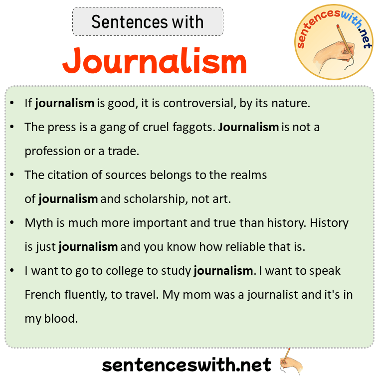 Sentences with Journalism, Sentences about Journalism