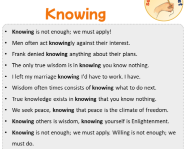 Sentences with Knowing, Sentences about Knowing