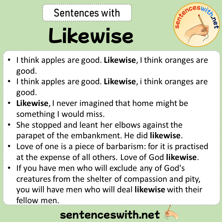 Is Likewise A Complete Sentence