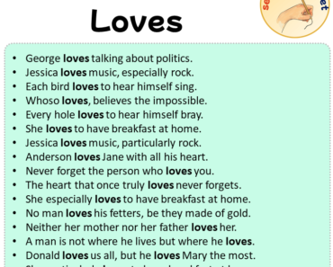 Sentences with Loves, Sentences about Loves