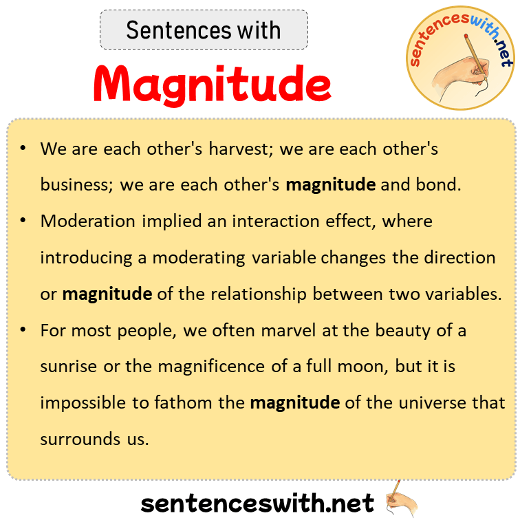 Sentences with Magnitude, Sentences about Magnitude
