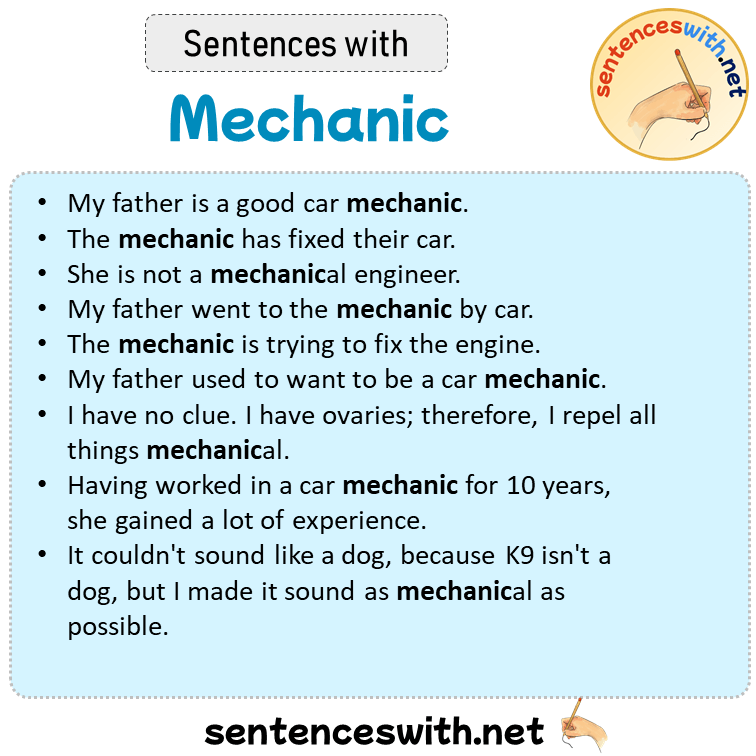 Sentences with Mechanic, Sentences about Mechanic