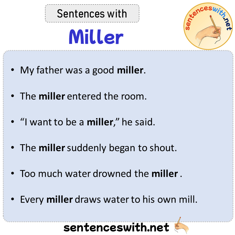 Sentences with Miller, Sentences about Miller