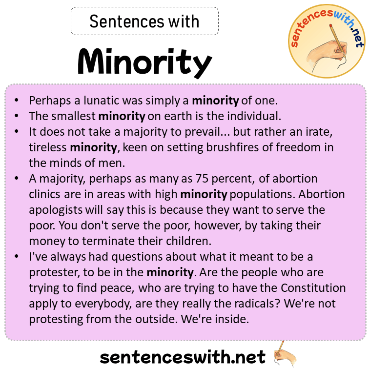 Sentences with Minority, Sentences about Minority