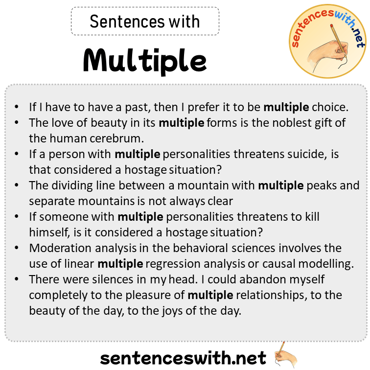 Sentences with Multiple, Sentences about Multiple