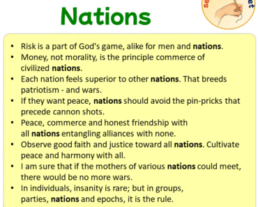Sentences with Nations, Sentences about Nations