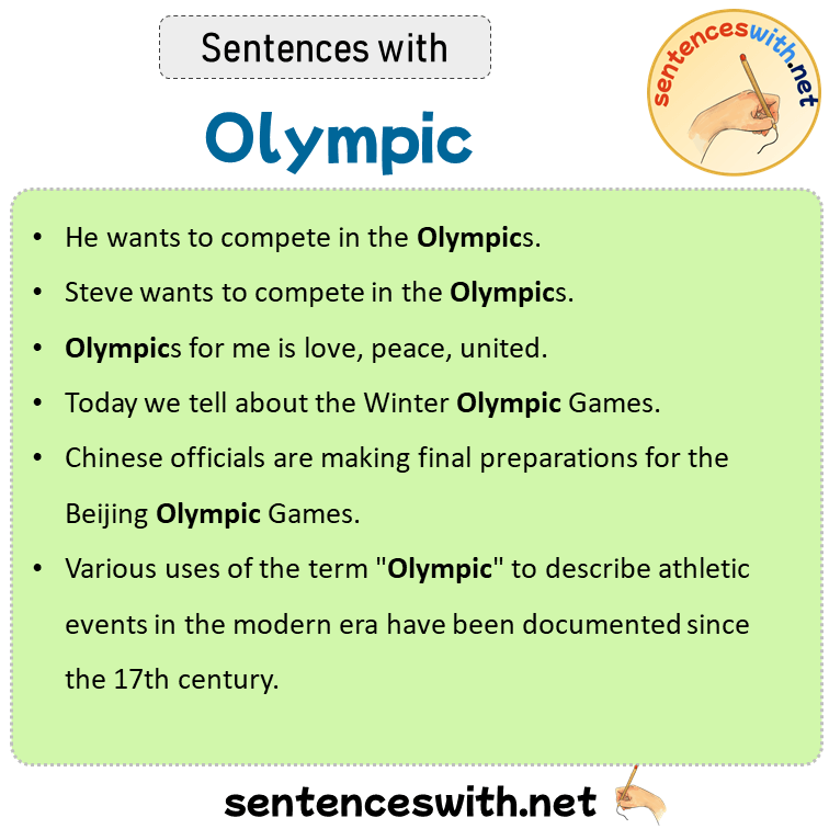 Sentences with Olympic, Sentences about Olympic