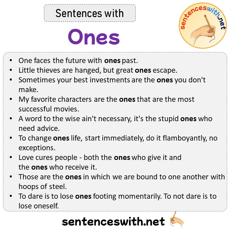Sentences with Ones, Sentences about Ones