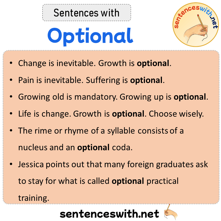 Sentences with Optional, Sentences about Optional