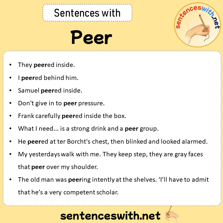 Sentences with Peer, Sentences about Peer