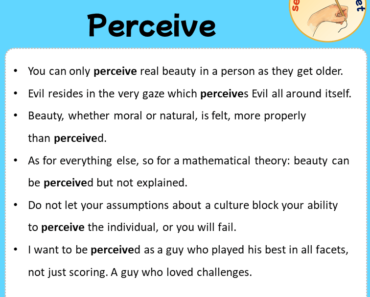 Sentences with Perceive, Sentences about Perceive