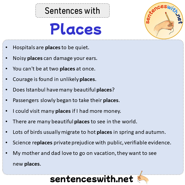 Sentences with Places, Sentences about Places