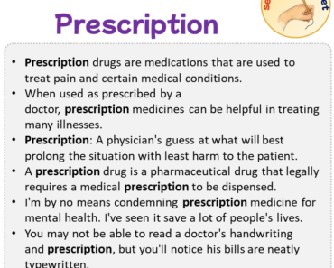 Sentences with Prescription, Sentences about Prescription