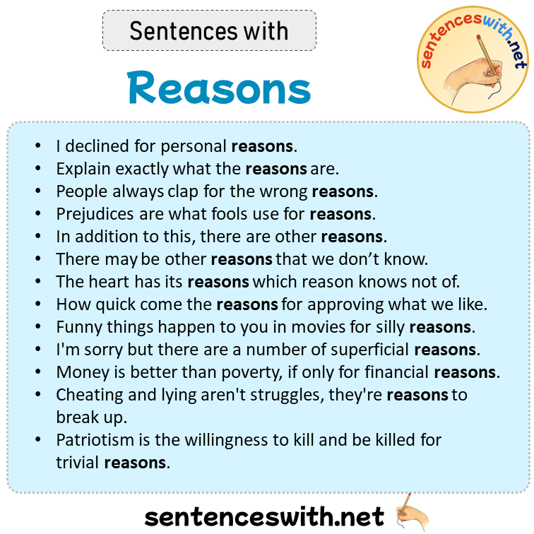 Sentences with Reasons, Sentences about Reasons