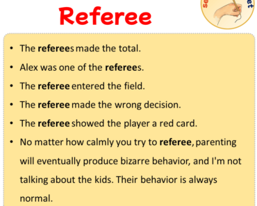 Sentences with Referee, Sentences about Referee