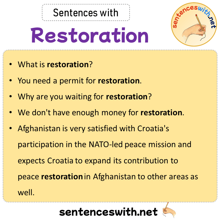 Sentences with Restoration, Sentences about Restoration