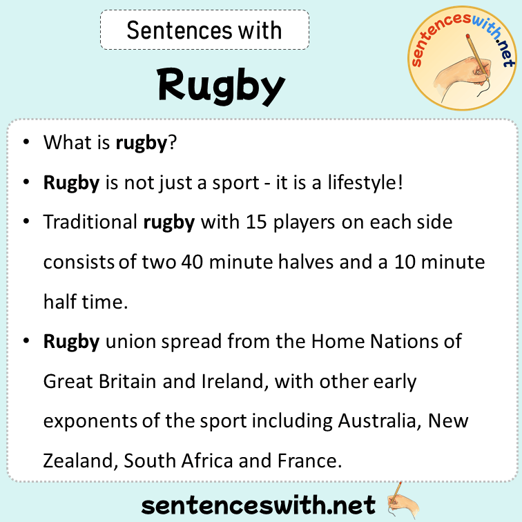 Sentences with Rugby, Sentences about Rugby