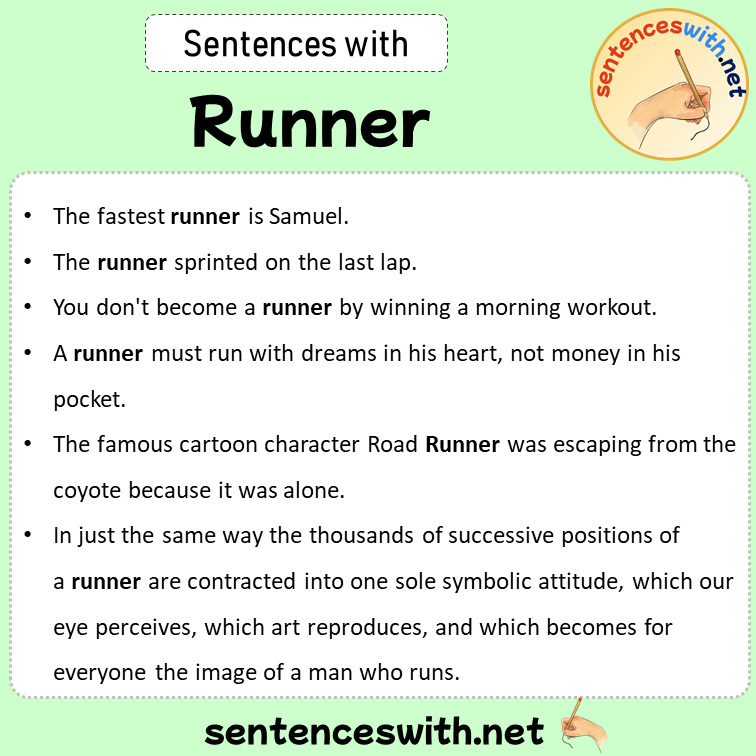Sentences with Runner, Sentences about Runner