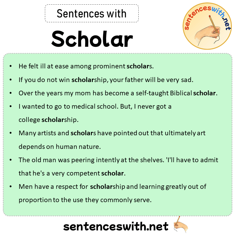 Sentences with Scholar, Sentences about Scholar