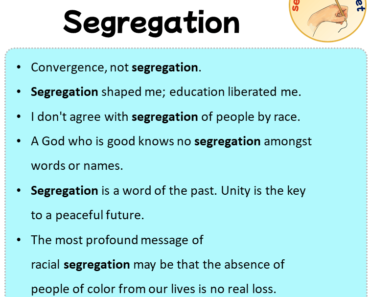 Sentences with Segregation, Sentences about Segregation