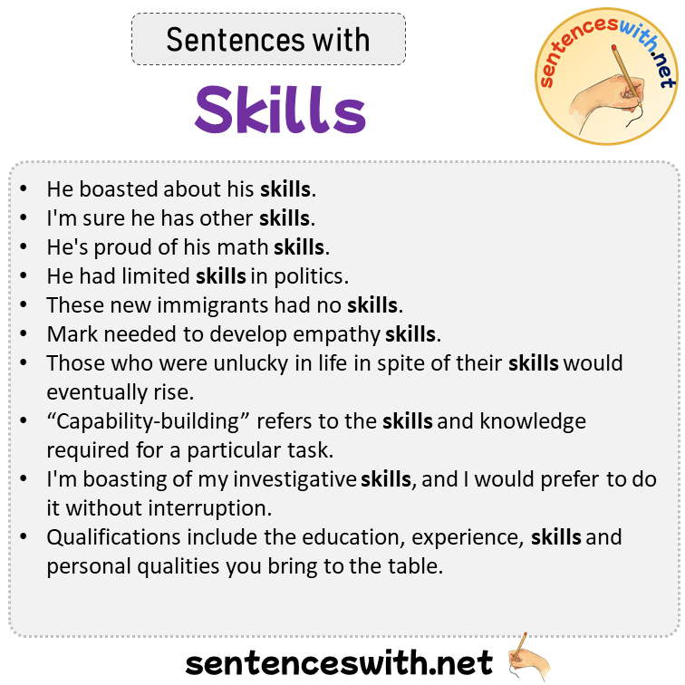 Sentences with Skills, Sentences about Skills