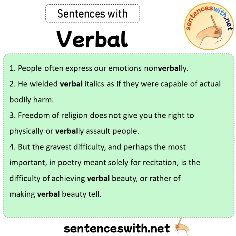 Sentences with Verbal, Sentences about Verbal