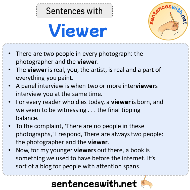 Sentences with Viewer, Sentences about Viewer