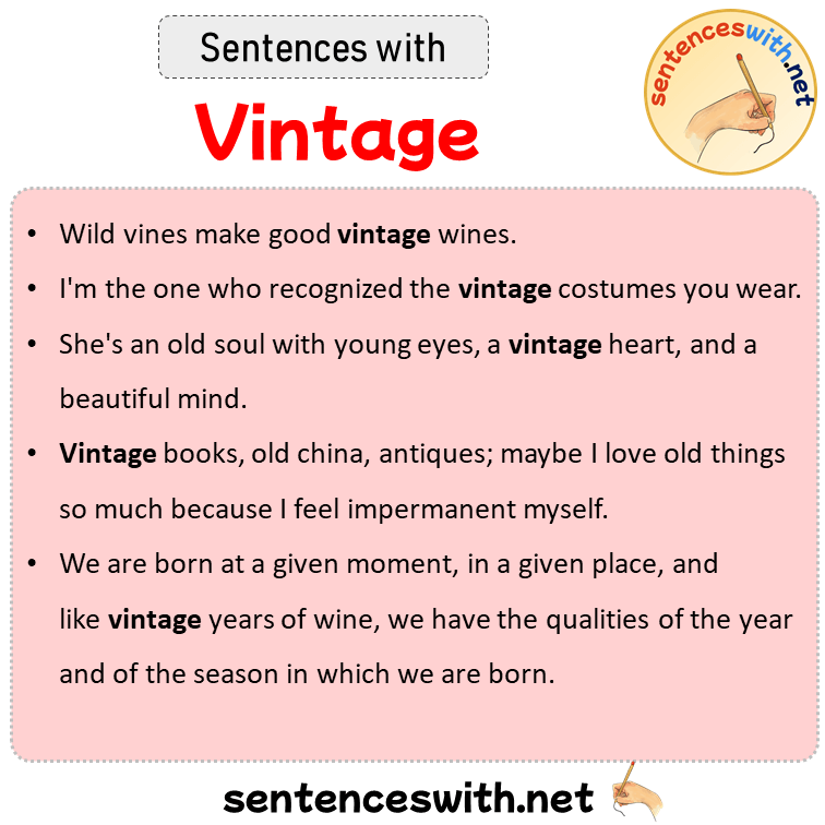 Sentences with Vintage, Sentences about Vintage