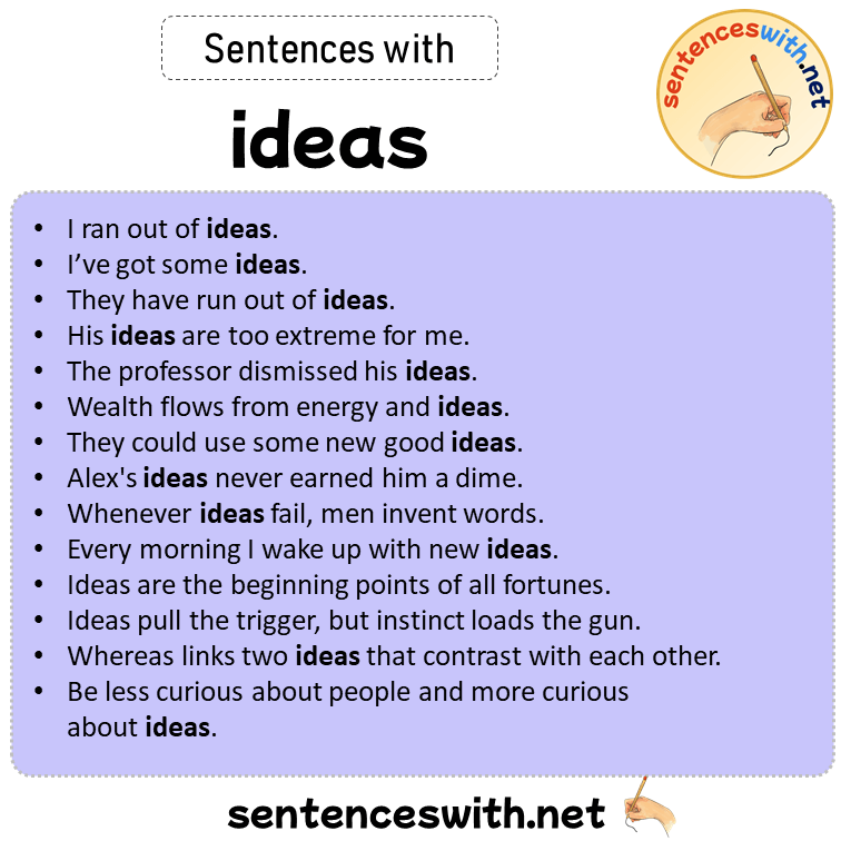 Sentences with ideas, Sentences about ideas