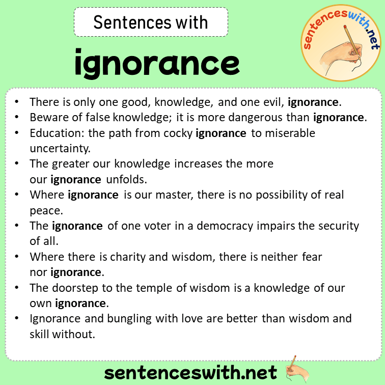 Sentences with ignorance, Sentences about ignorance