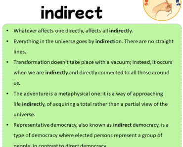 Sentences with indirect, Sentences about indirect