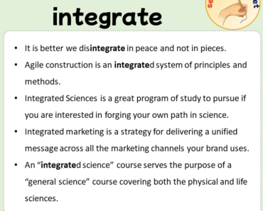 Sentences with integrate, Sentences about integrate