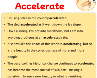 Sentences with Accelerate, Sentences about Accelerate